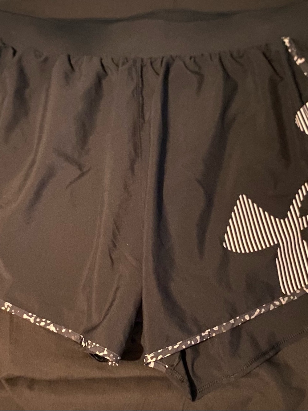Under Armour Black Women's Running Shorts with White Logo Accent